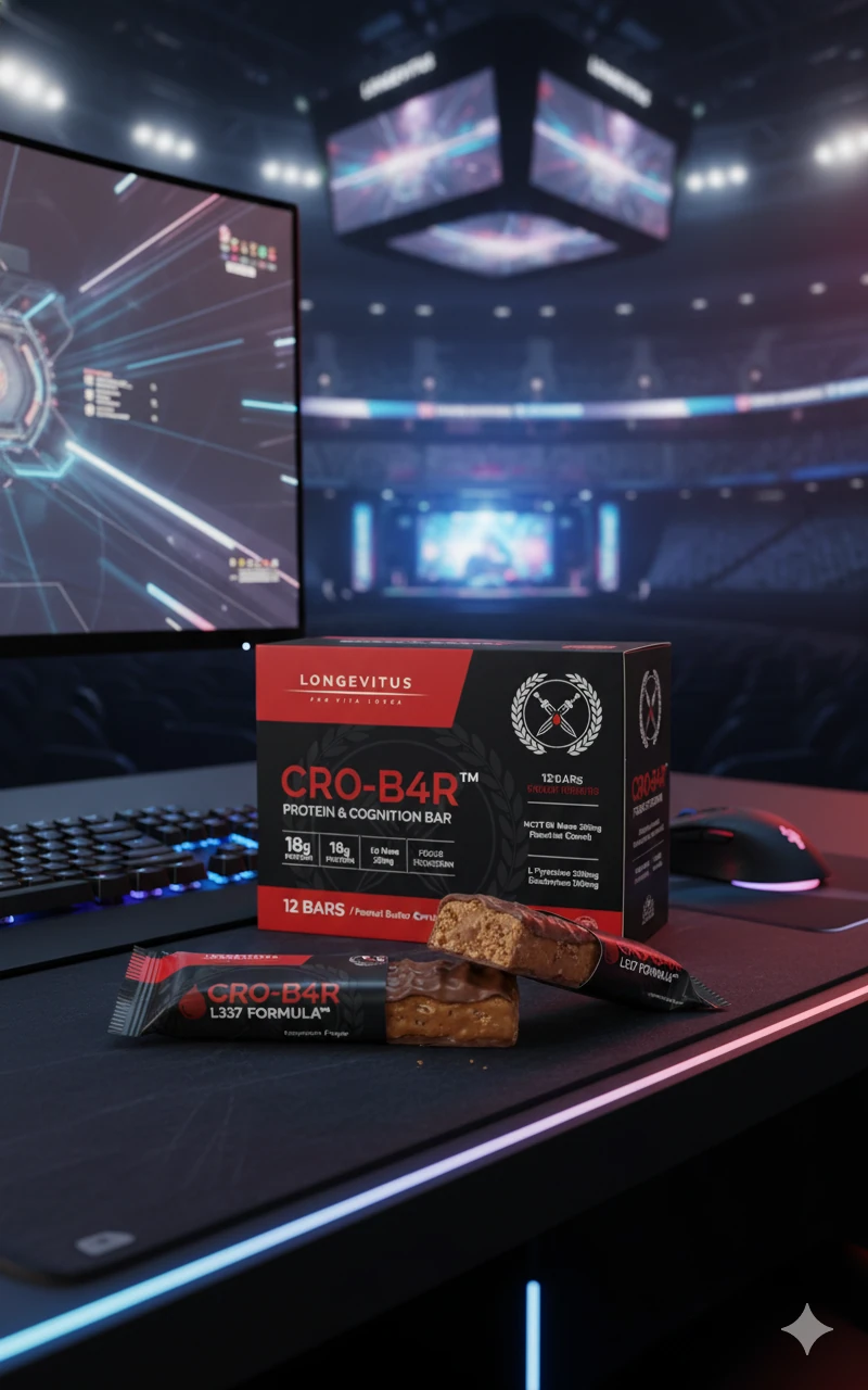 GLADIUS CR0-B4R box-and-bar packaging concept at a gaming desk