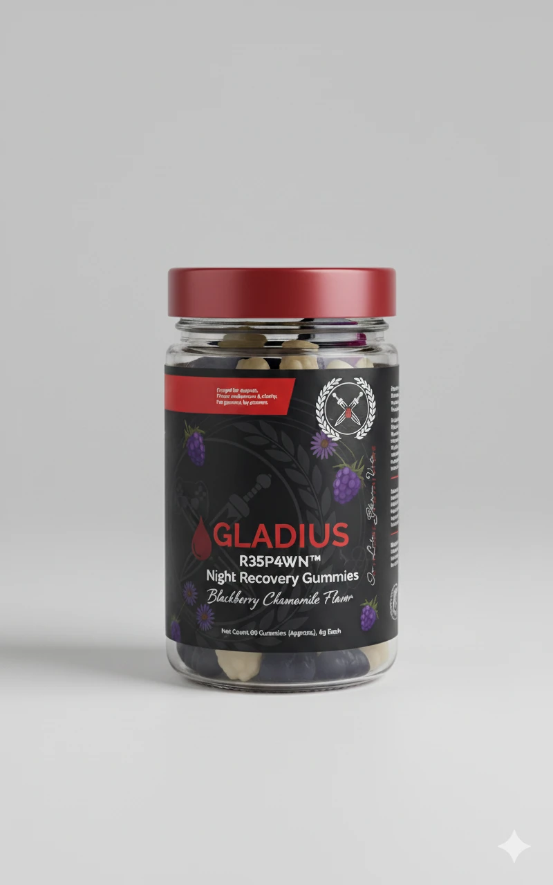Front-pack GLADIUS R35P4WN gummy-jar concept