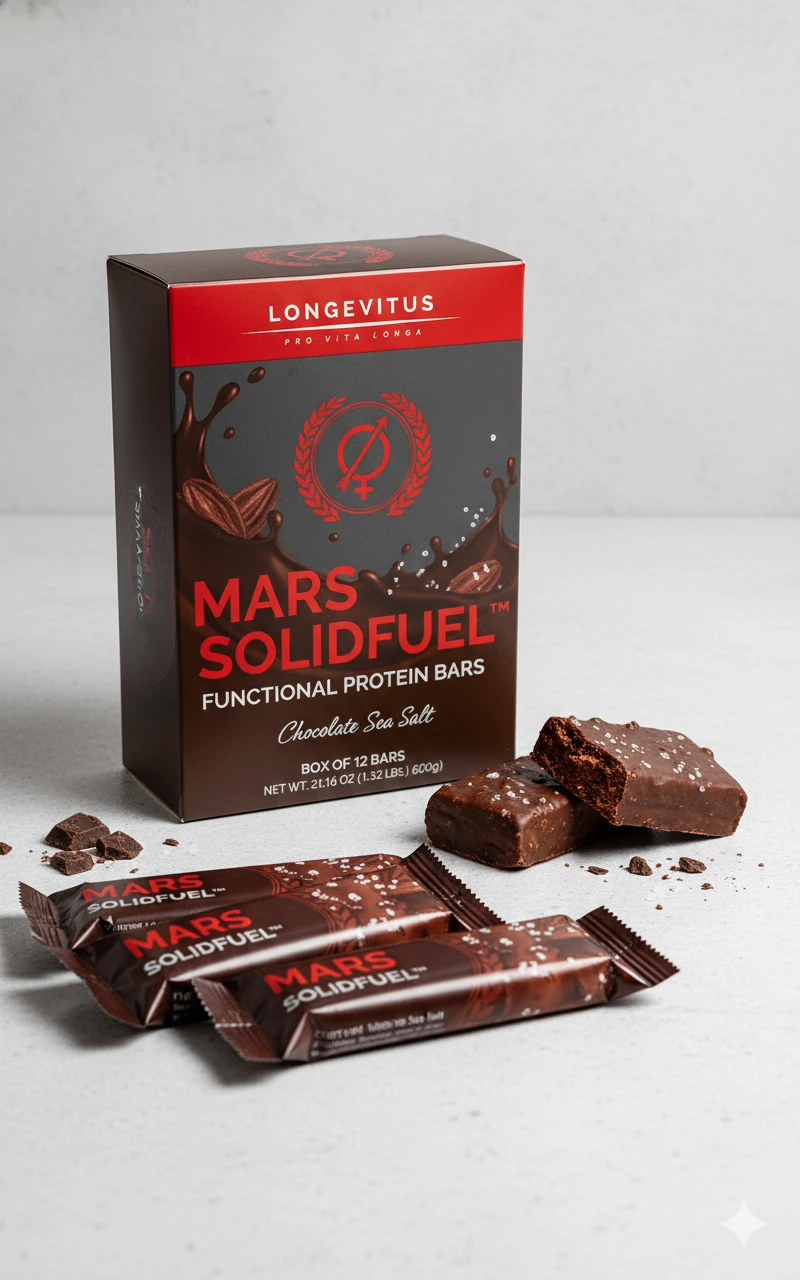Front-pack Mars SolidFuel bar-box concept with wrapped bars and chocolate pieces