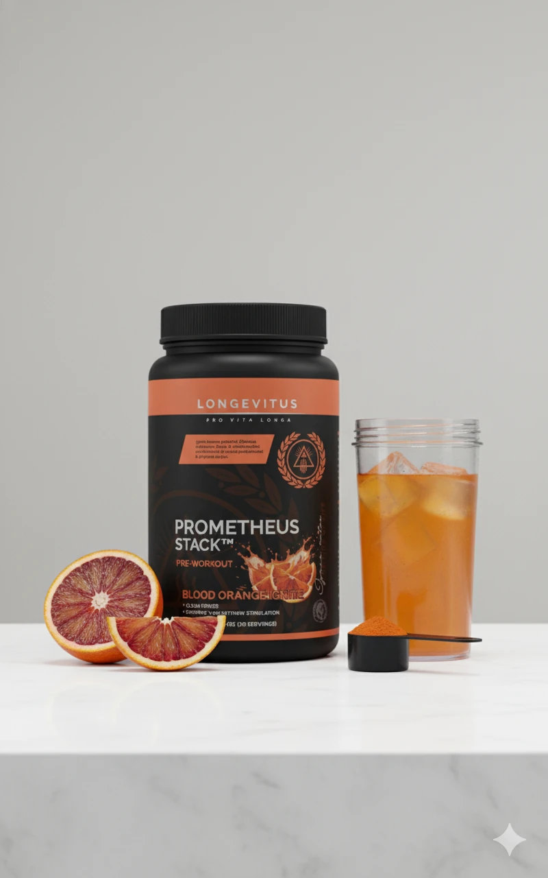 Prometheus Stack tub with a blood orange and an orange drink