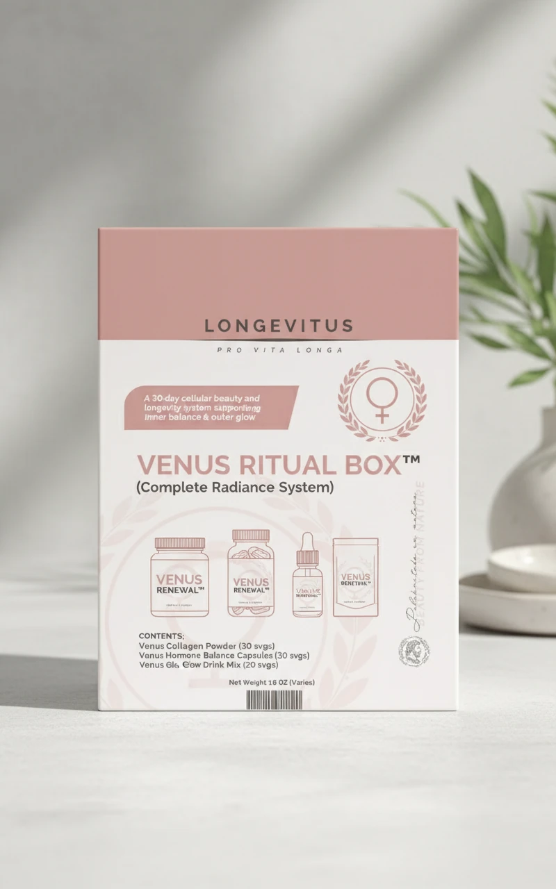 Front-pack Venus Ritual Box concept showing a coordinated collection set